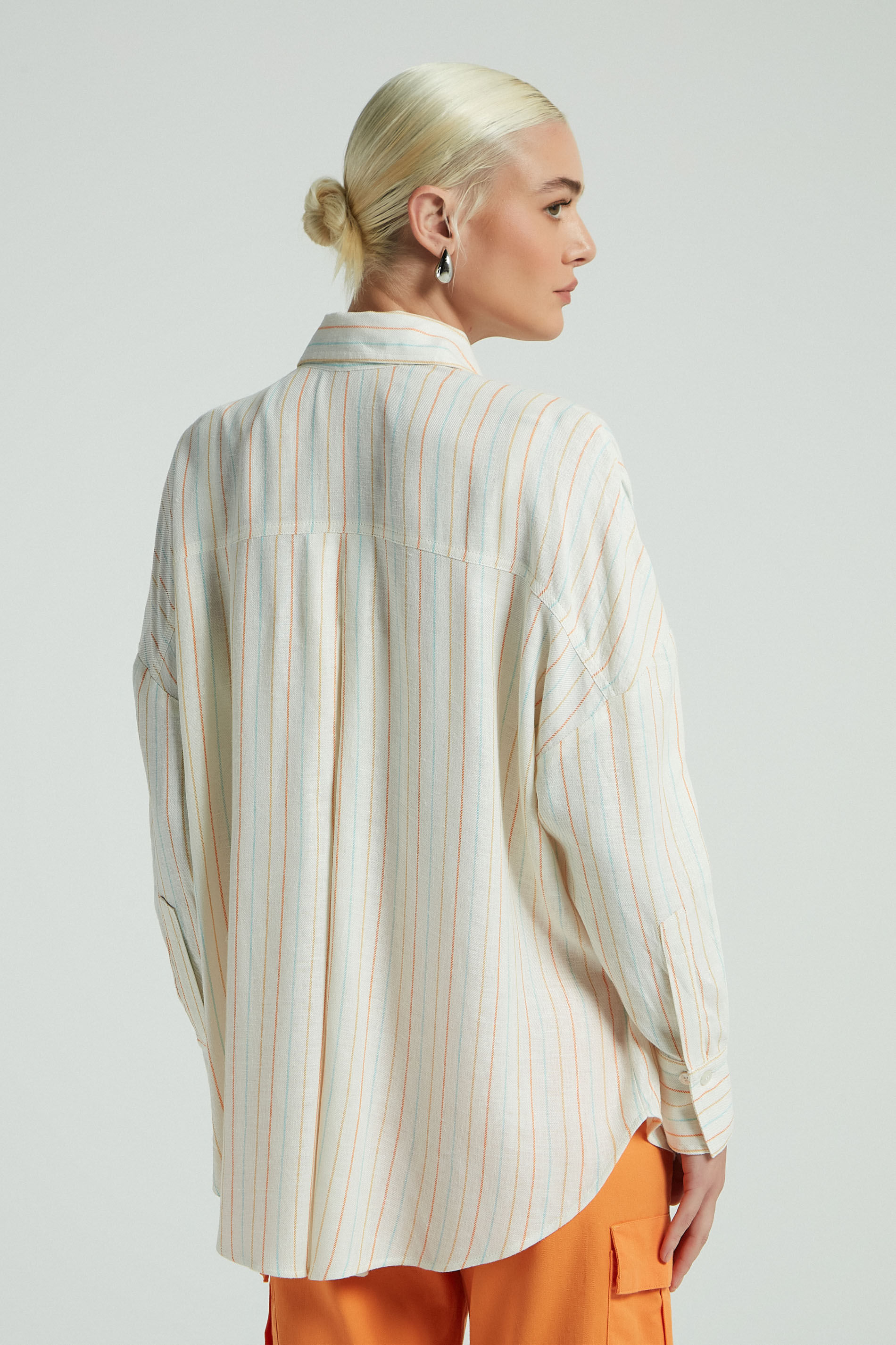 CAMISAO LISTRAS COLORIDAS-CREME GG - CREME - 279001