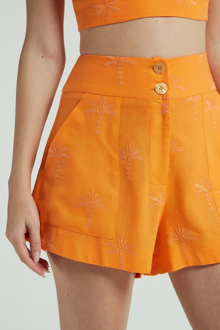 SHORT COQUEIROS BOLSO FRENTE-MANDARIM G - MANDARIM - 279900