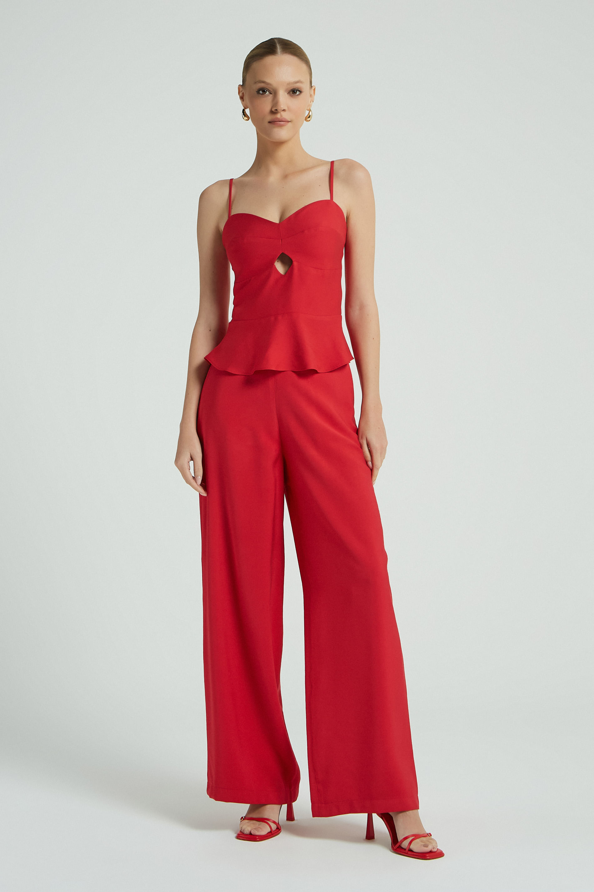 BLUSA DECOTE VAZADO - VERMELHO M - VERMELHO - 280605