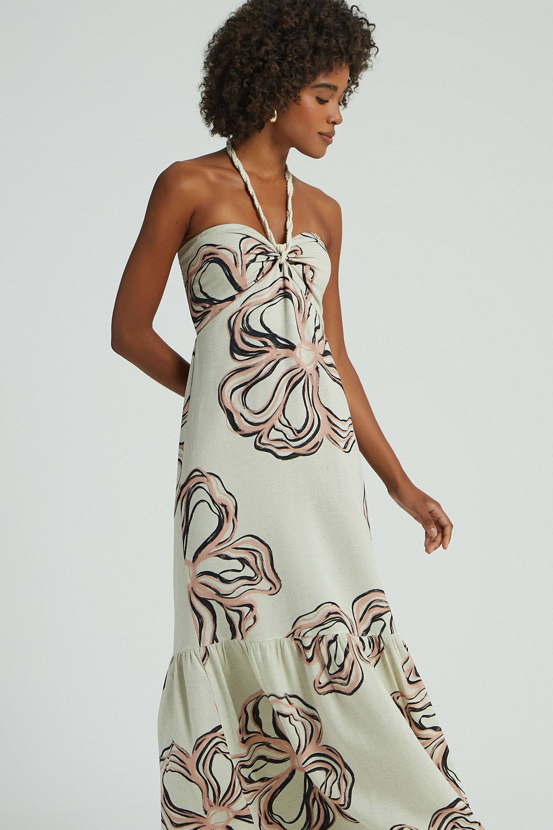 VESTIDO LONGO ESTAMPA FLORAL GIGANTE G - EST FLORAL GIGANTE - 280896