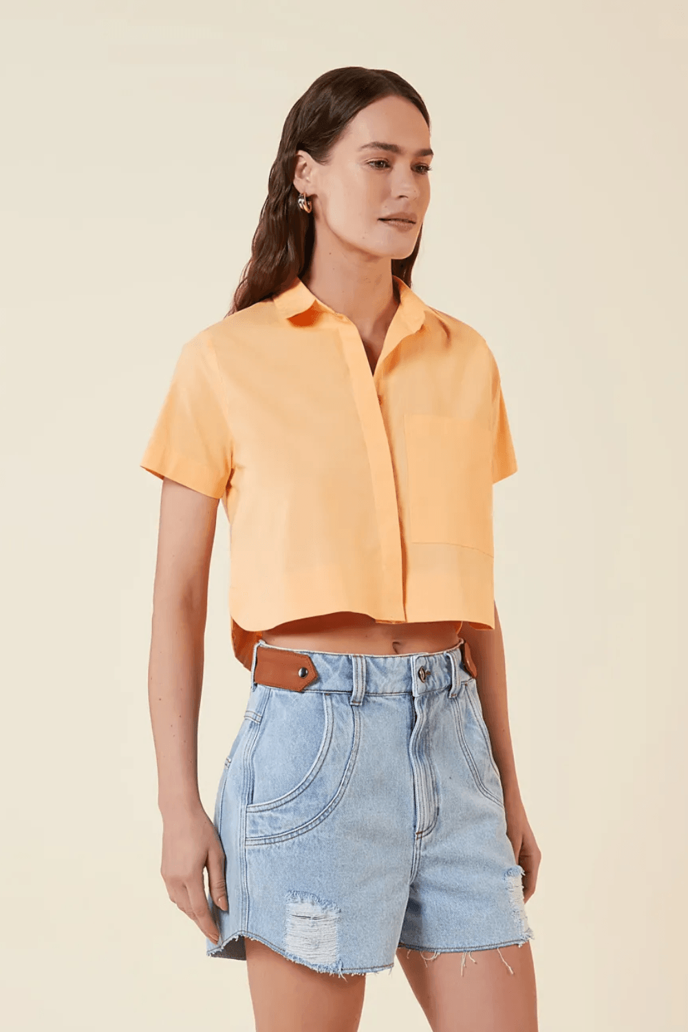 SHORT OVER ALETA COURO COS JEANS MEDIO 38 - JEANS MEDIO - 281052