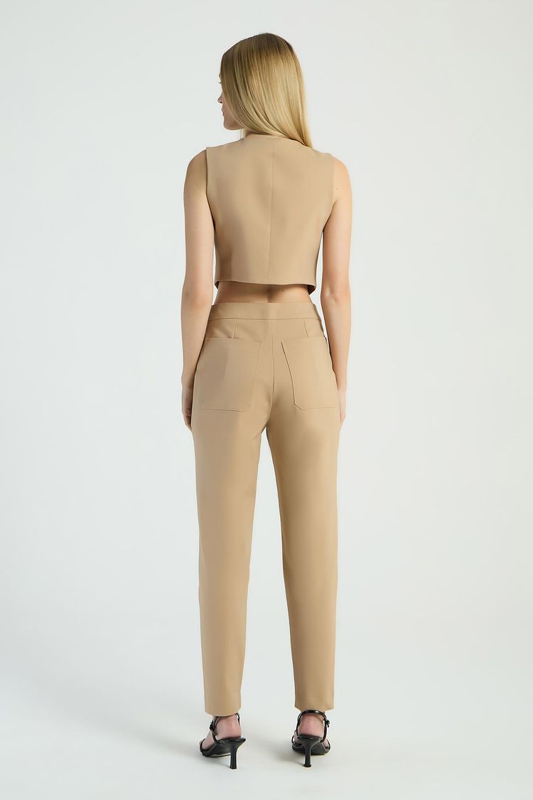 CALÇA CIGARRETE EM TRICOLINE - BEGE G - BEGE - 283245