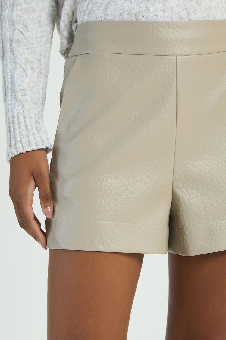 SHORT POLIURETANO BASICO - TAUPE PP - TAUPE - 283822