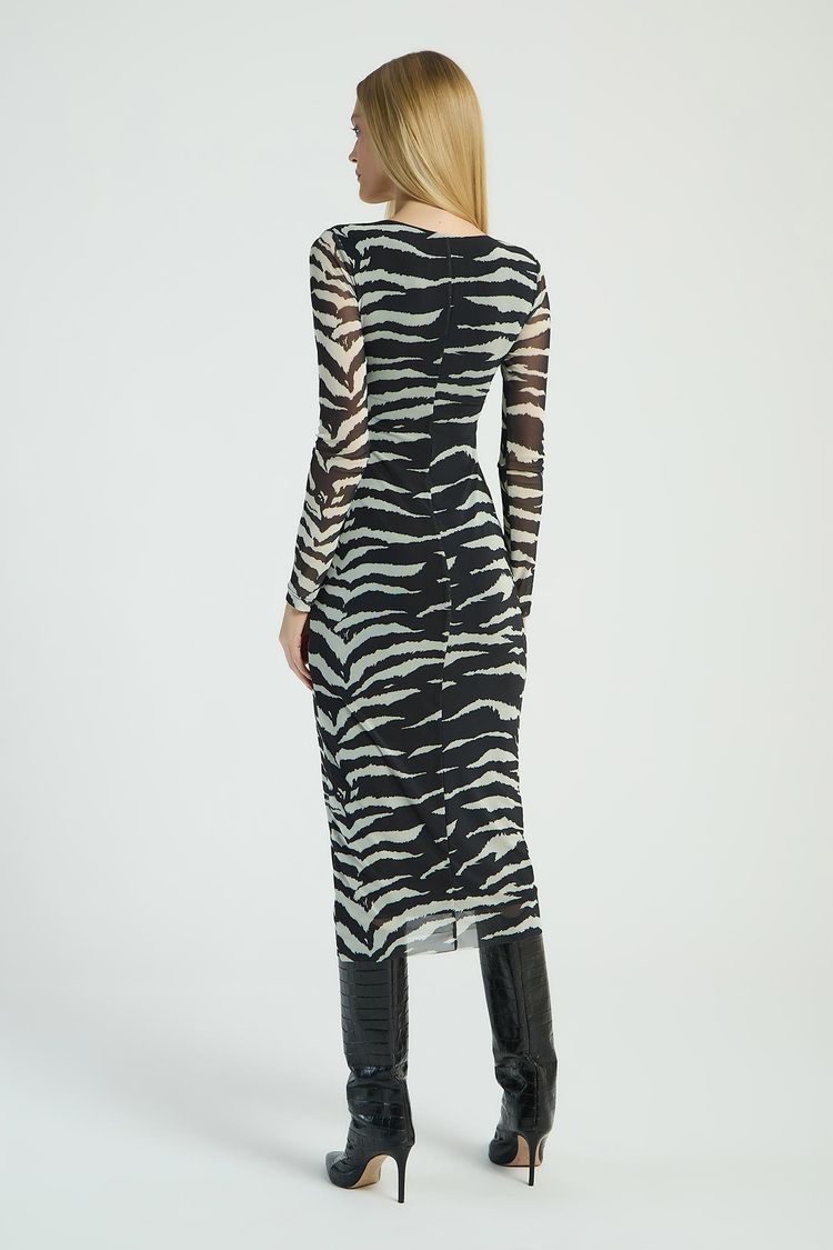 VESTIDO MIDI EM TULE ESTAMPADO - ZEBRADA PP - EST ZEBRADA - 284460