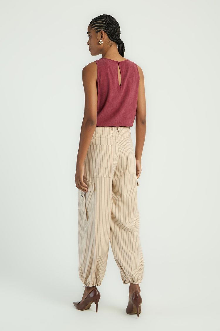 CALÇA CARGO COM FIVELAS - BEGE GG - BEGE - 285454