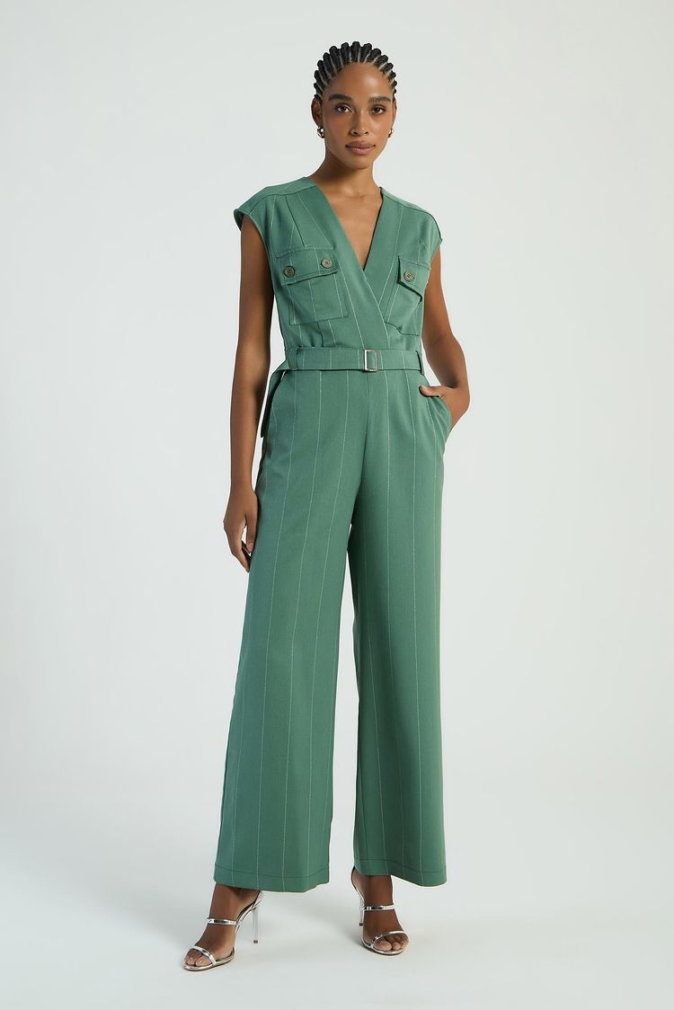 MACACÃO LISTRADO COM LUREX - OLIVA P - OLIVA - 285898