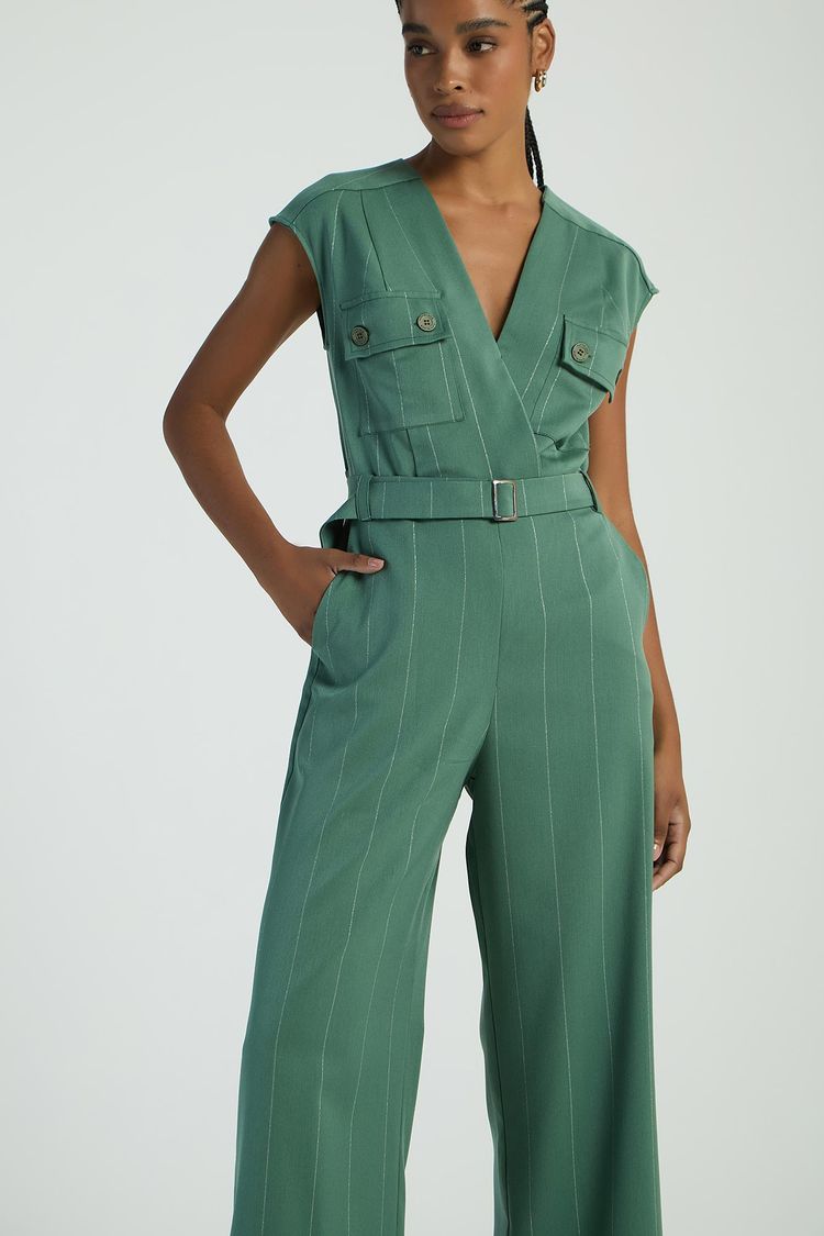 MACACÃO LISTRADO COM LUREX - OLIVA P - OLIVA - 285900