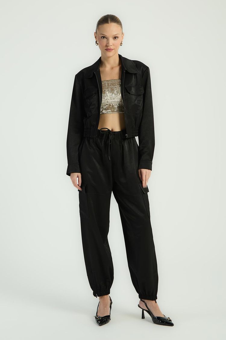JAQUETA BOMBER ZIPER - BLACK GG - BLACK - 286148