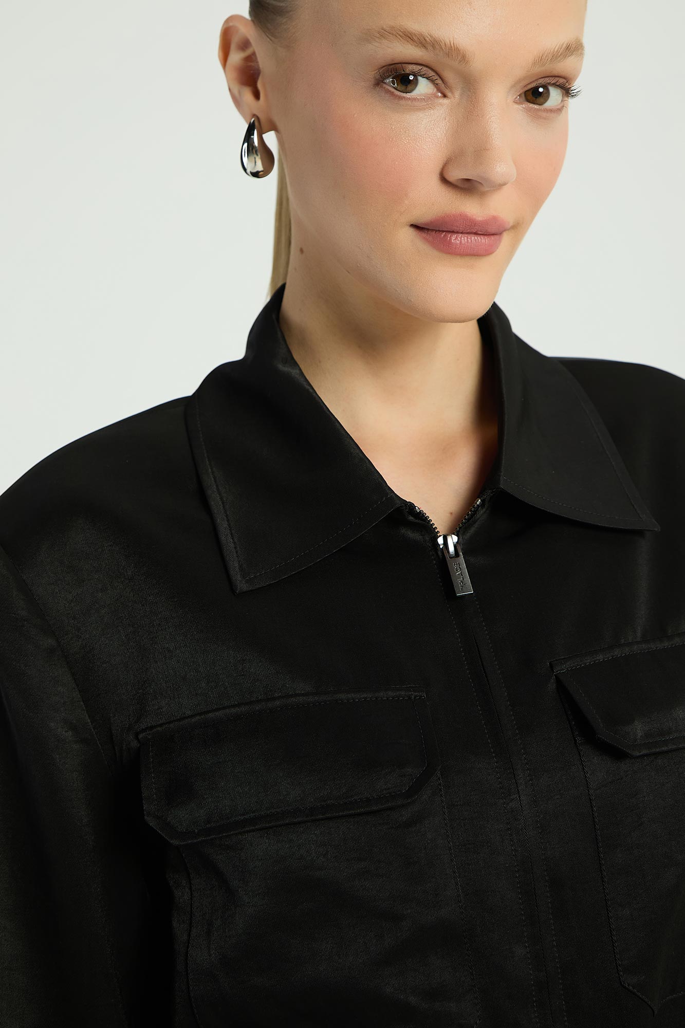 JAQUETA BOMBER ZIPER - BLACK GG - BLACK - 286149