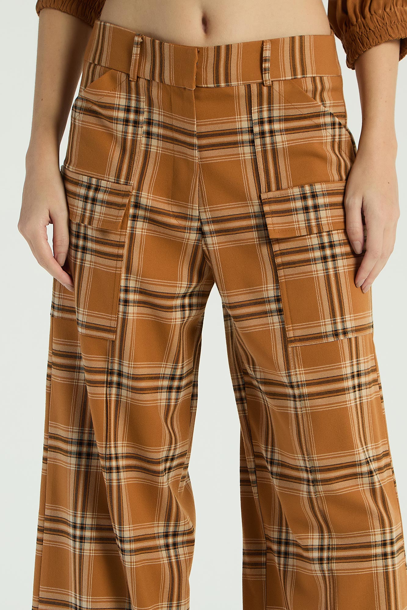 CALÇA XADREZ - CARAMELO PP - CARAMELO - 286233