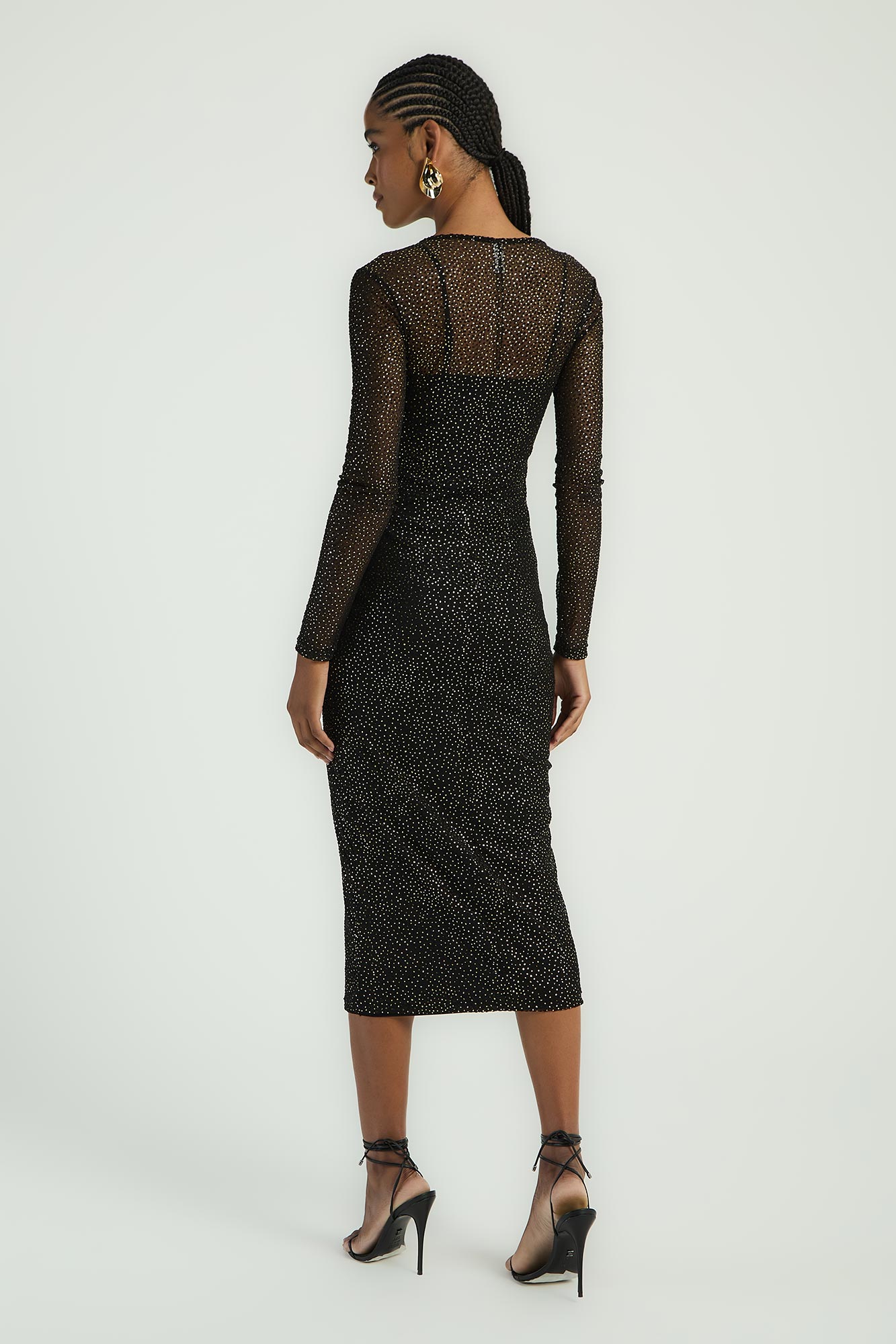 VESTIDO MIDI EM TULE FOIL - PRETO M - PRETO - 287522