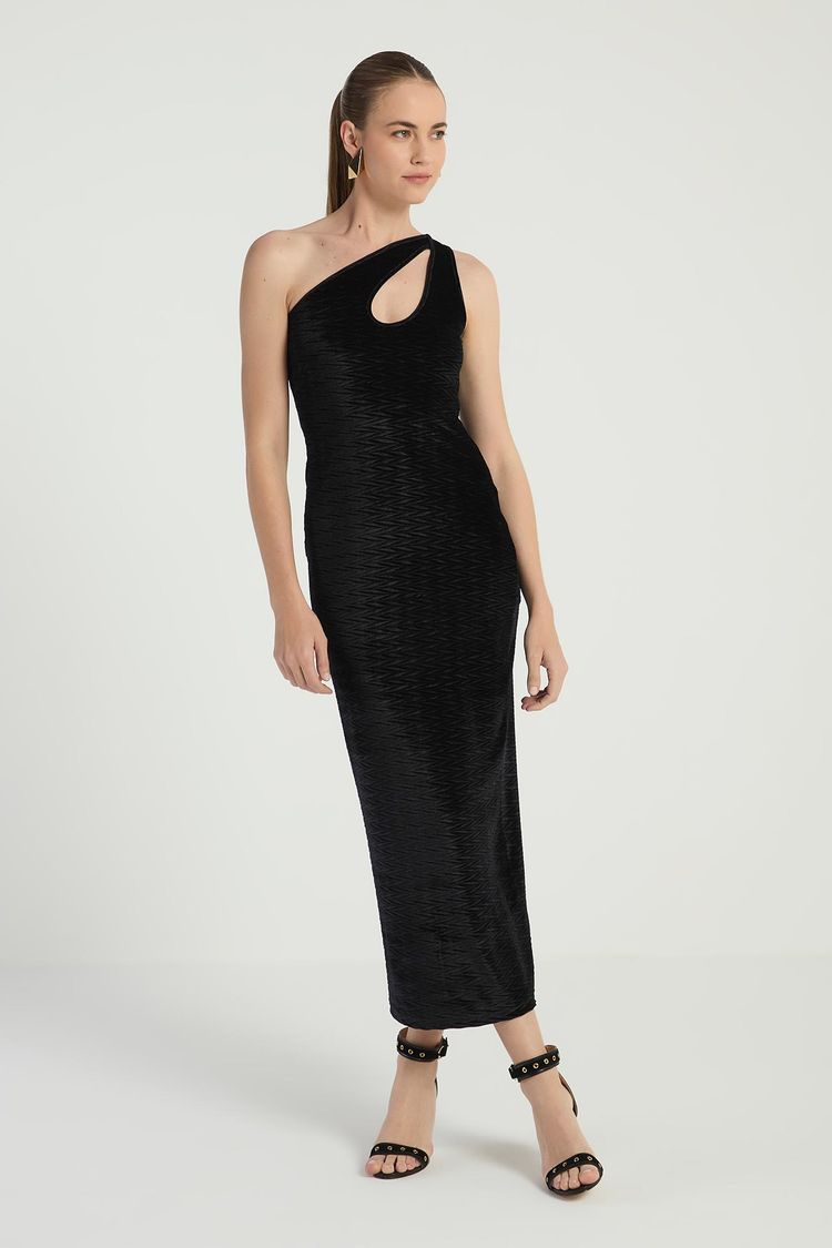 VESTIDO MIDI COM DECOTE EM GOTA - PRETO PP - PRETO - 288154