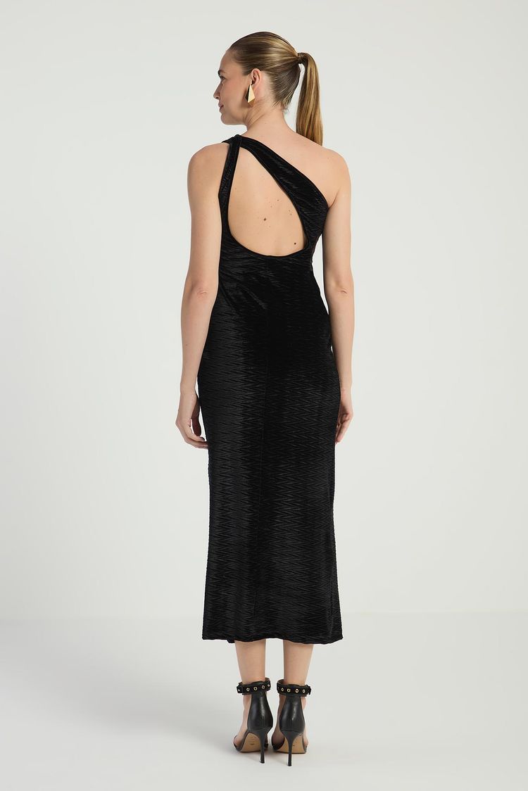 VESTIDO MIDI COM DECOTE EM GOTA - PRETO PP - PRETO - 288155