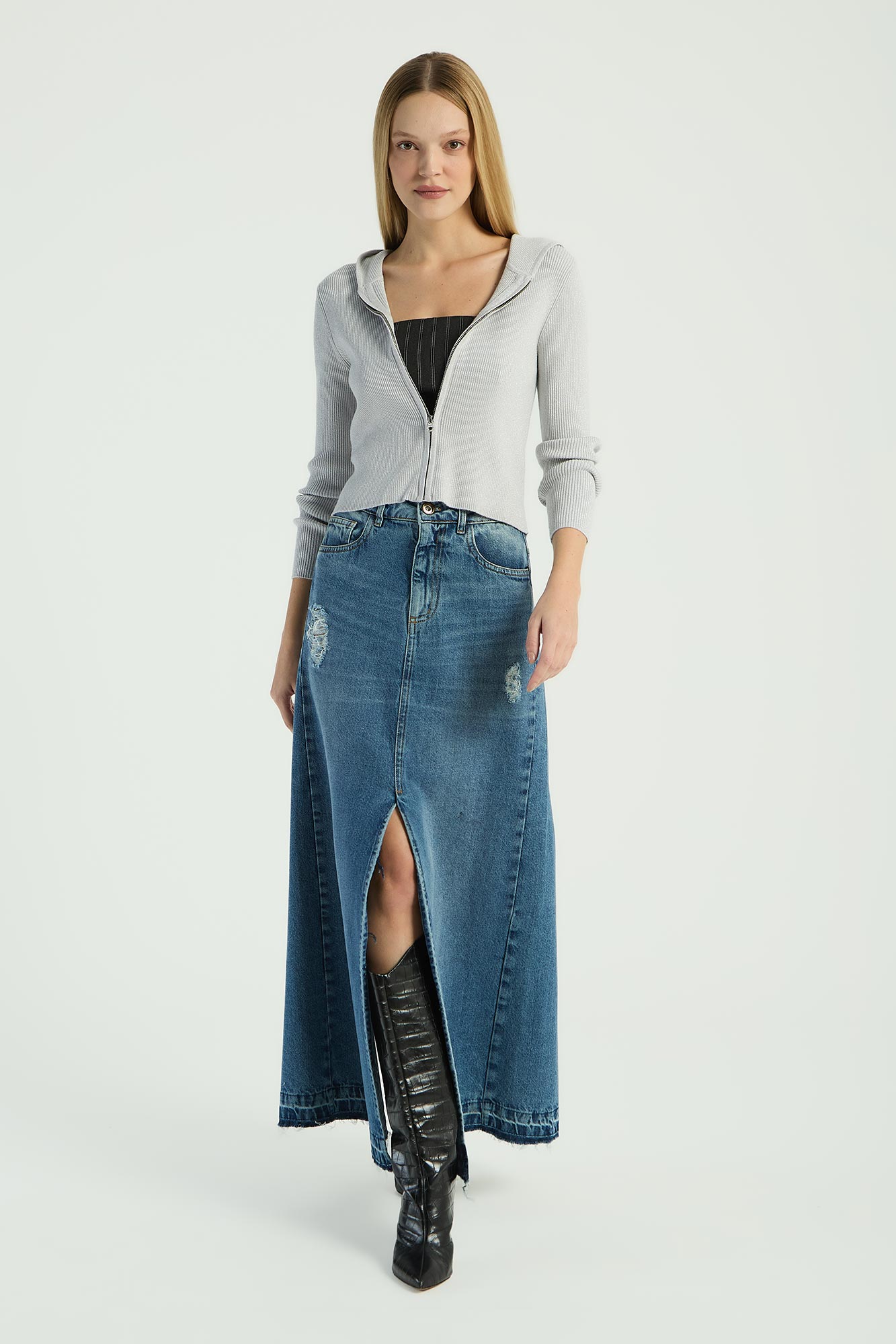 SAIA JEANS COM FENDA FRONTAL  - JEANS 42 - JEANS - 288306