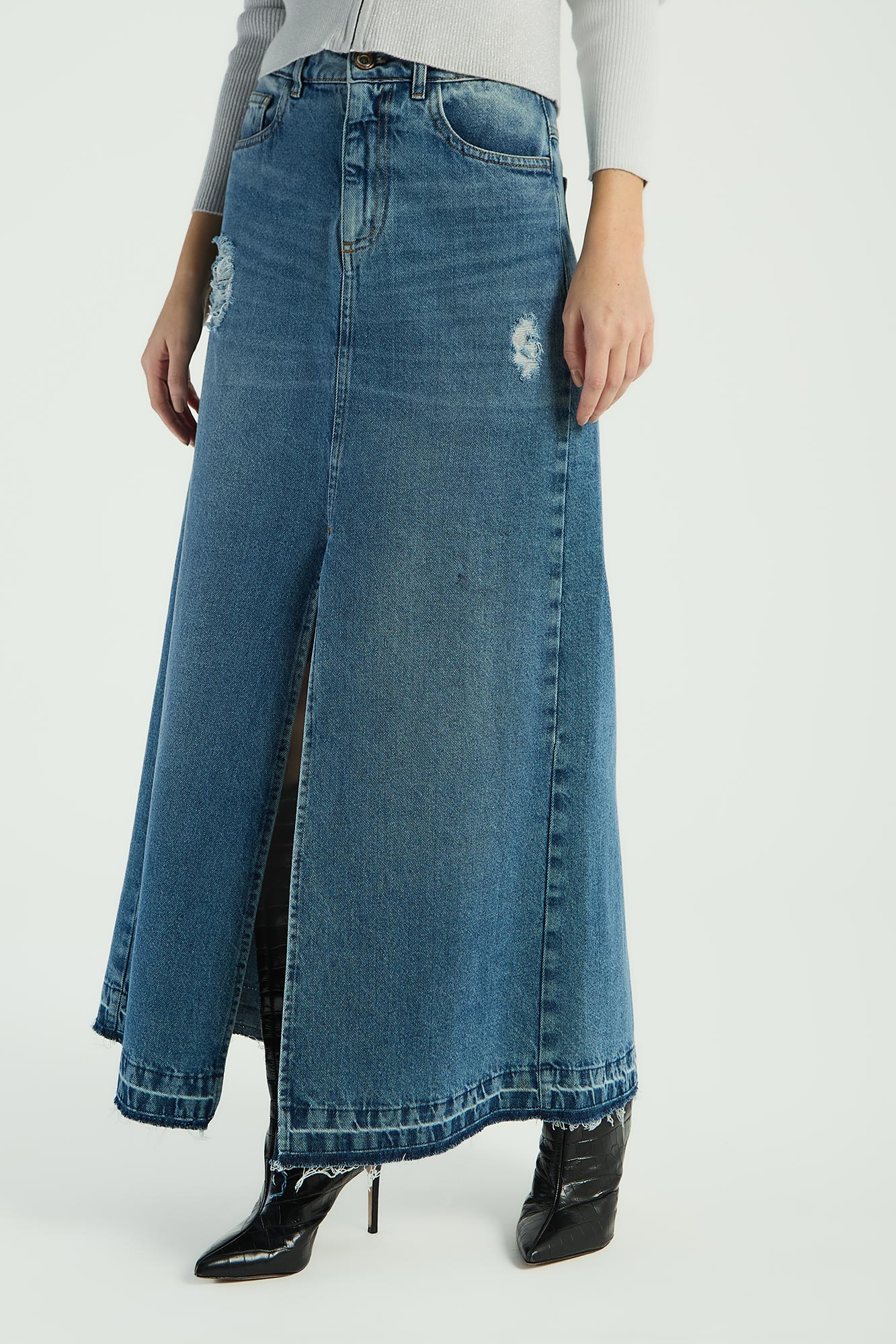 SAIA JEANS COM FENDA FRONTAL  - JEANS 42 - JEANS - 288308