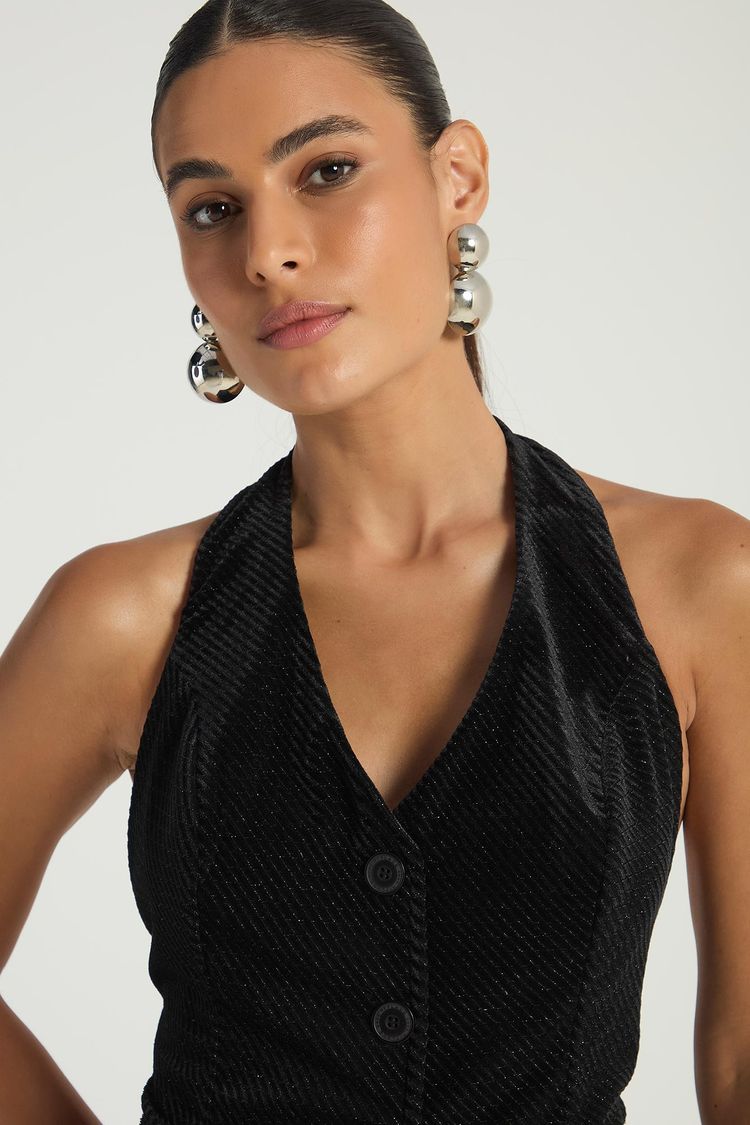 COLETE FRENTE ÚNICA - PRETO P - PRETO - 288771