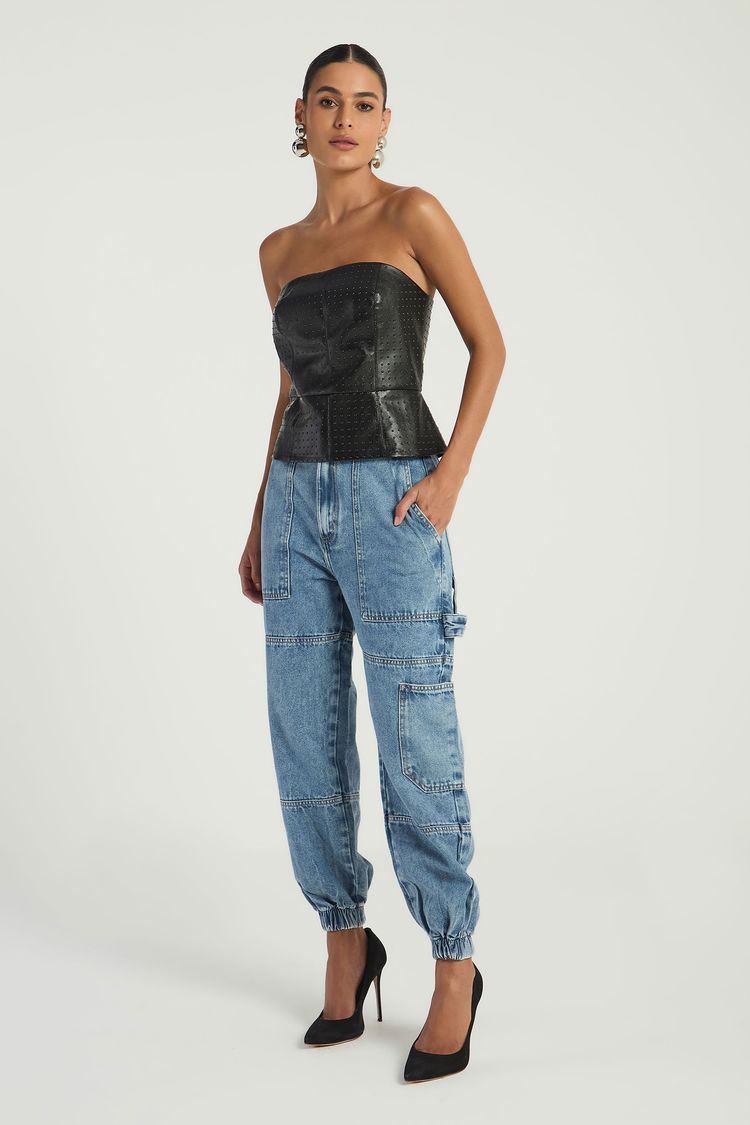 CALÇA JEANS CARGO - JEANS 44 - JEANS - 289542