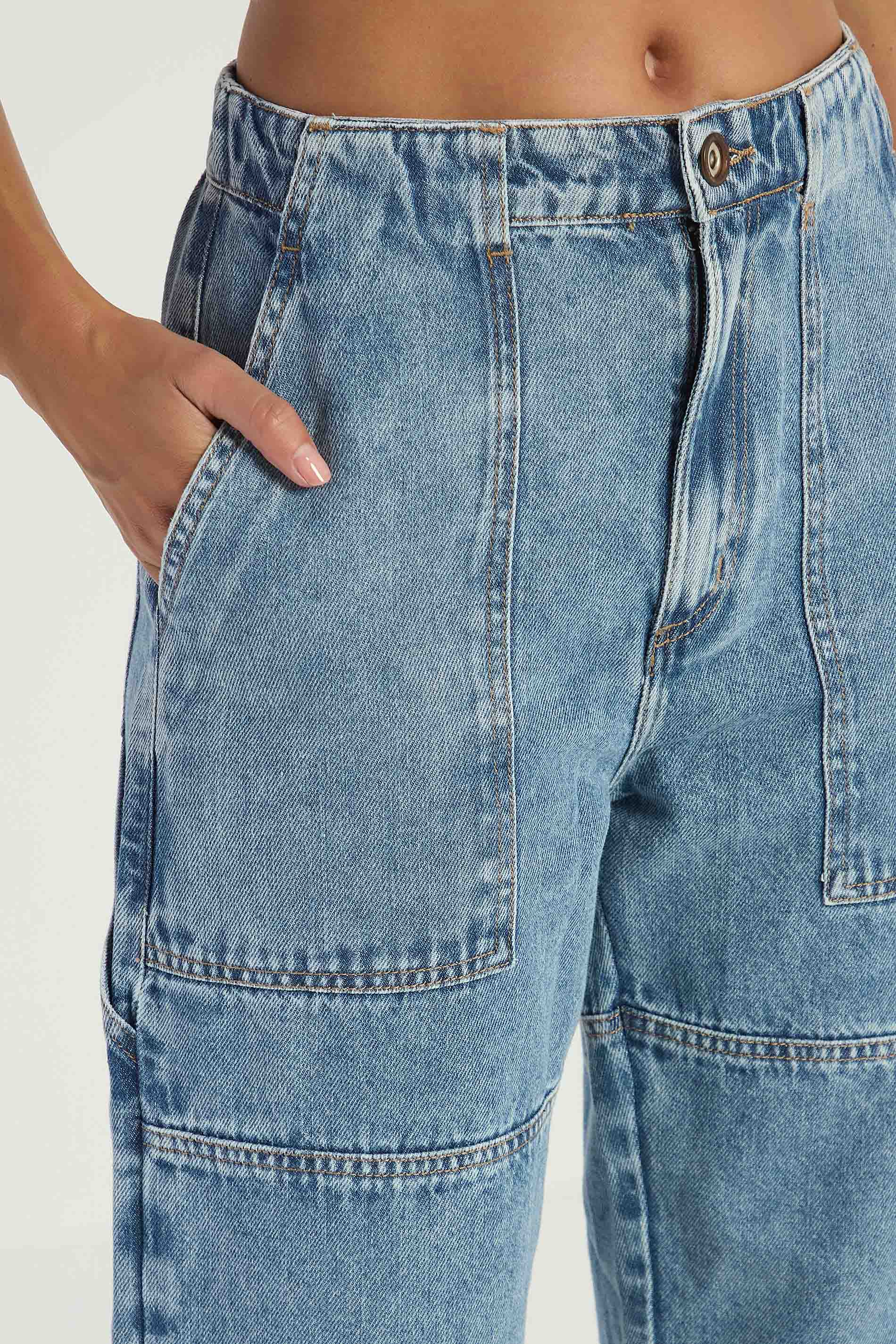 CALÇA JEANS CARGO - JEANS 44 - JEANS - 289545