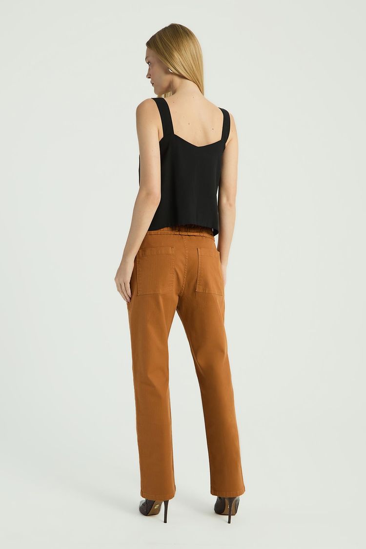 CALÇA CENOURA EM SARJA - CARAMELO 34 - CARAMELO - 290331