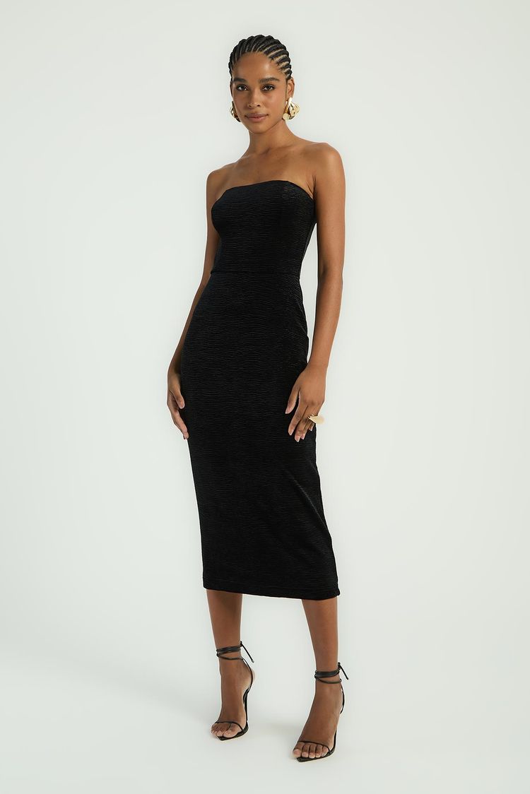 VESTIDO MIDI TOMARA QUE CAIA - PRETO M - PRETO - 290613