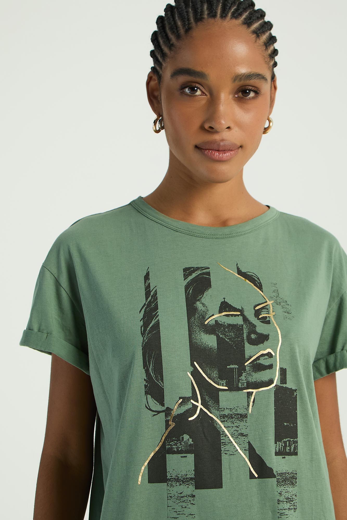 T-SHIRT SILK CRISTO GOLD - OLIVA P - OLIVA - 291447