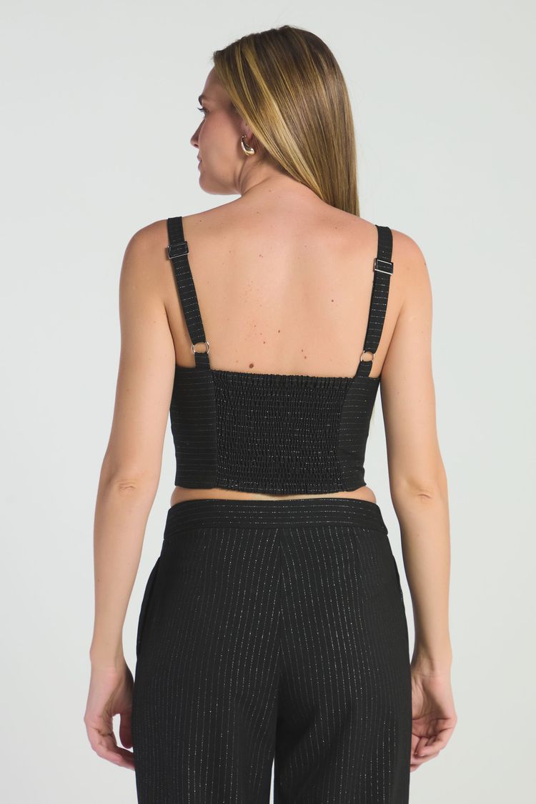 CROPPED DE ALFAIATARIA - PRETO P - PRETO - 292465