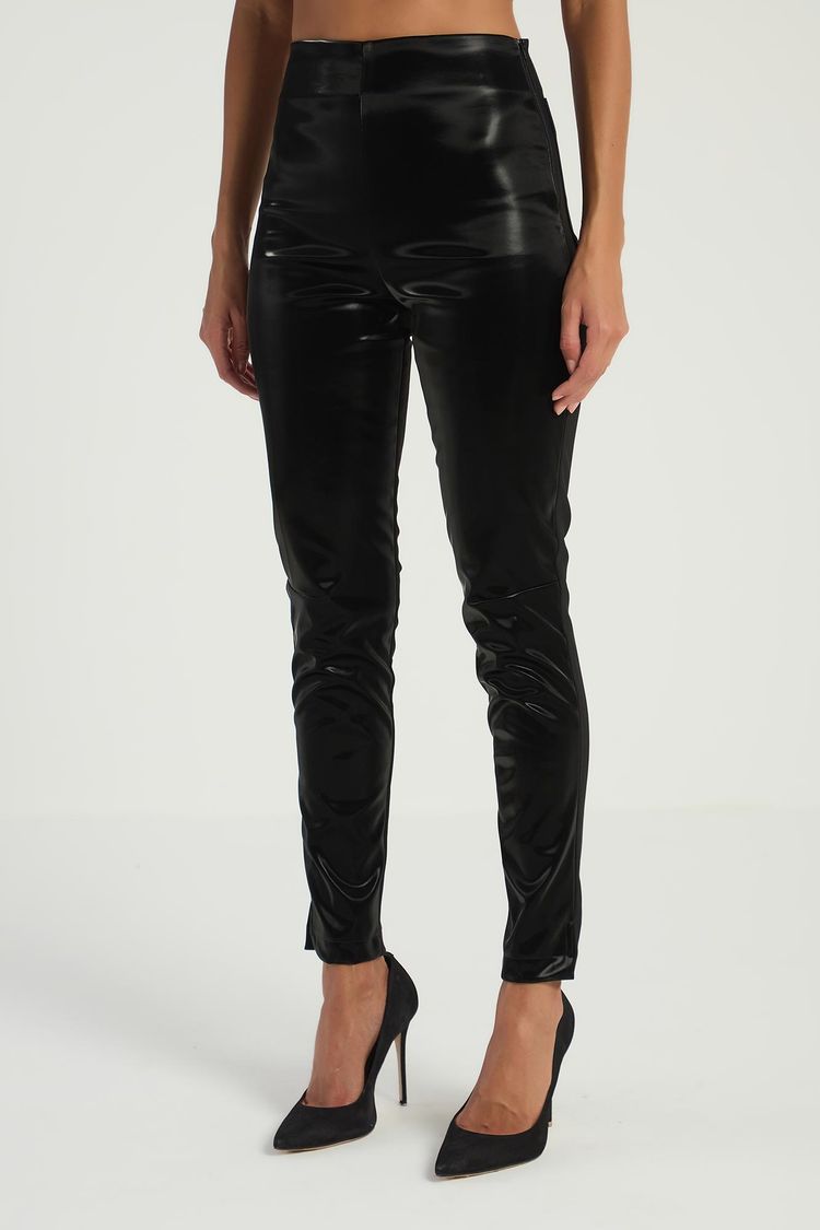 CALÇA CIGARRETE VINIL - PRETO PP - PRETO - 294376