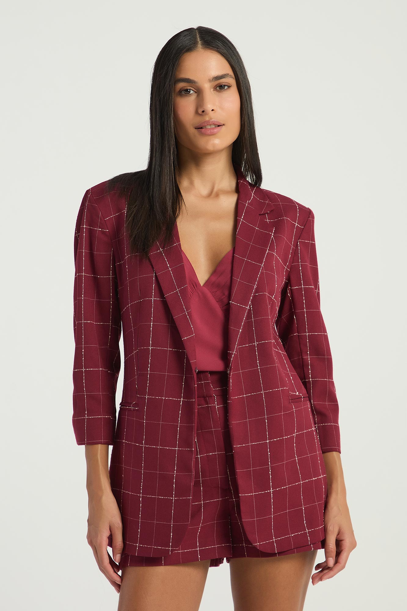 BLAZER OVERSIZED XADREZ-VERMELHO FORTE G - VERMELHO FORTE - 294593