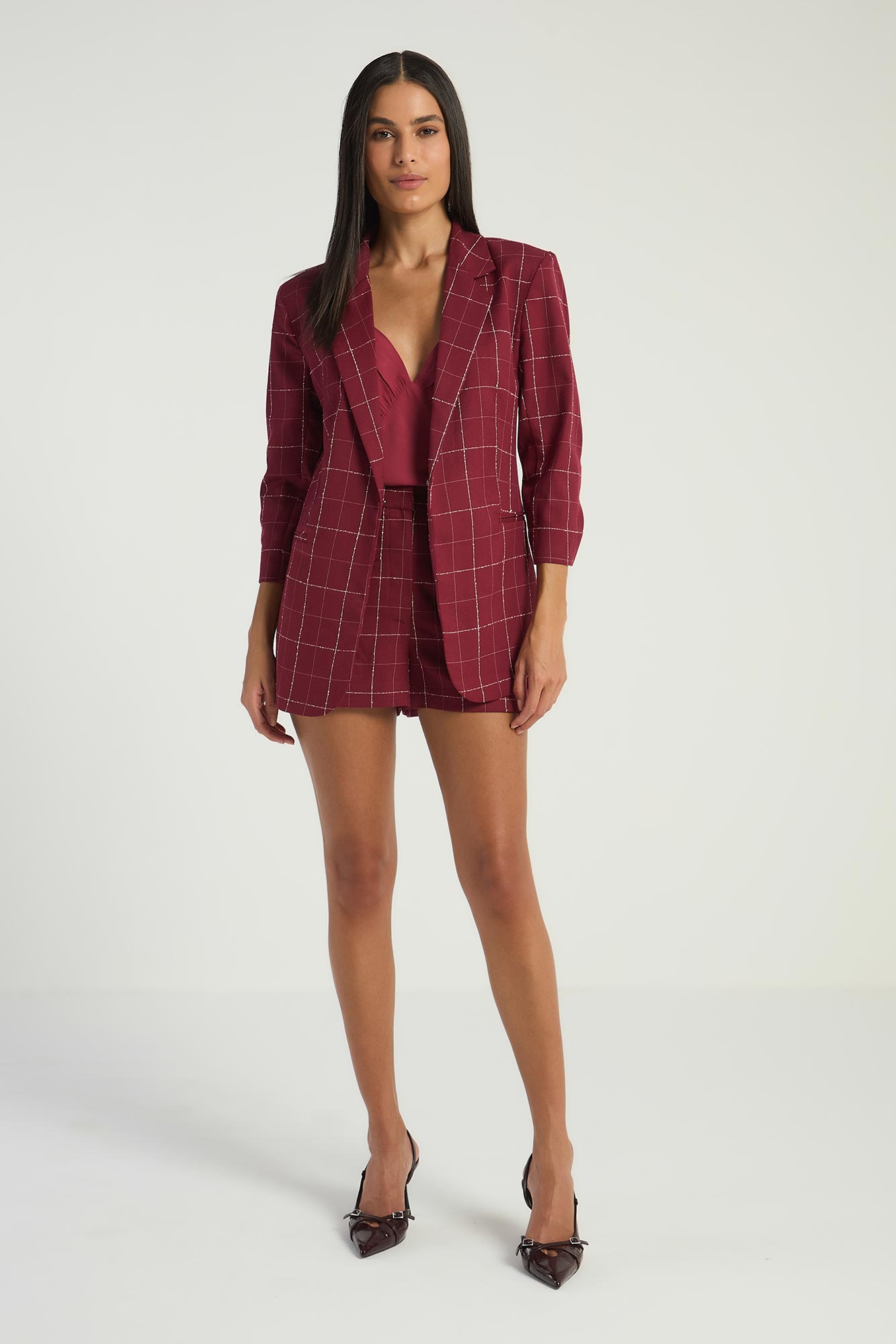BLAZER OVERSIZED XADREZ-VERMELHO FORTE G - VERMELHO FORTE - 294595