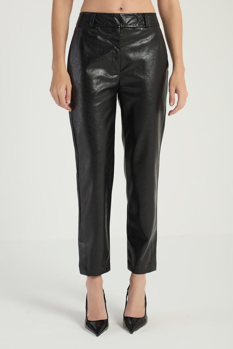 CALÇA EM POLIURETANO RETA - PRETO P - PRETO - 295243
