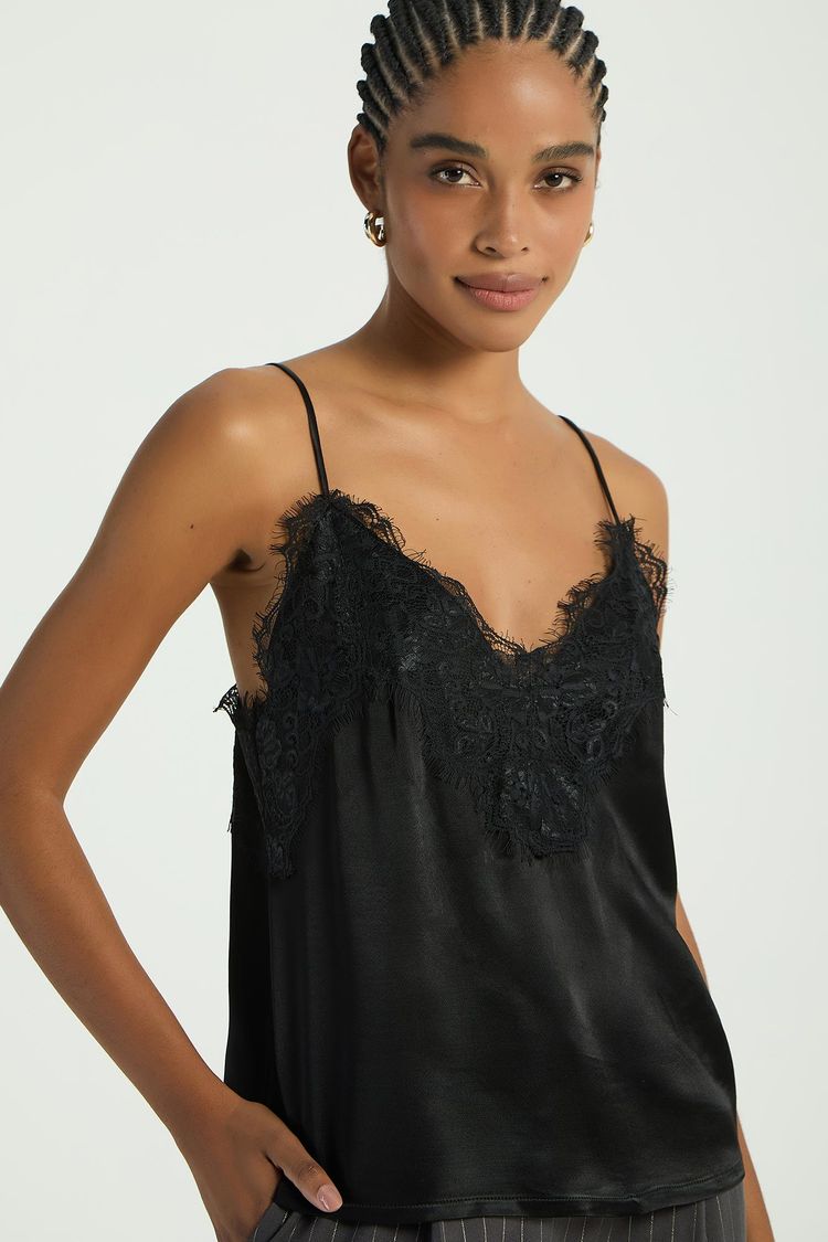 CAMISETA EM CETIM COM RENDA - PRETO P - PRETO - 295508