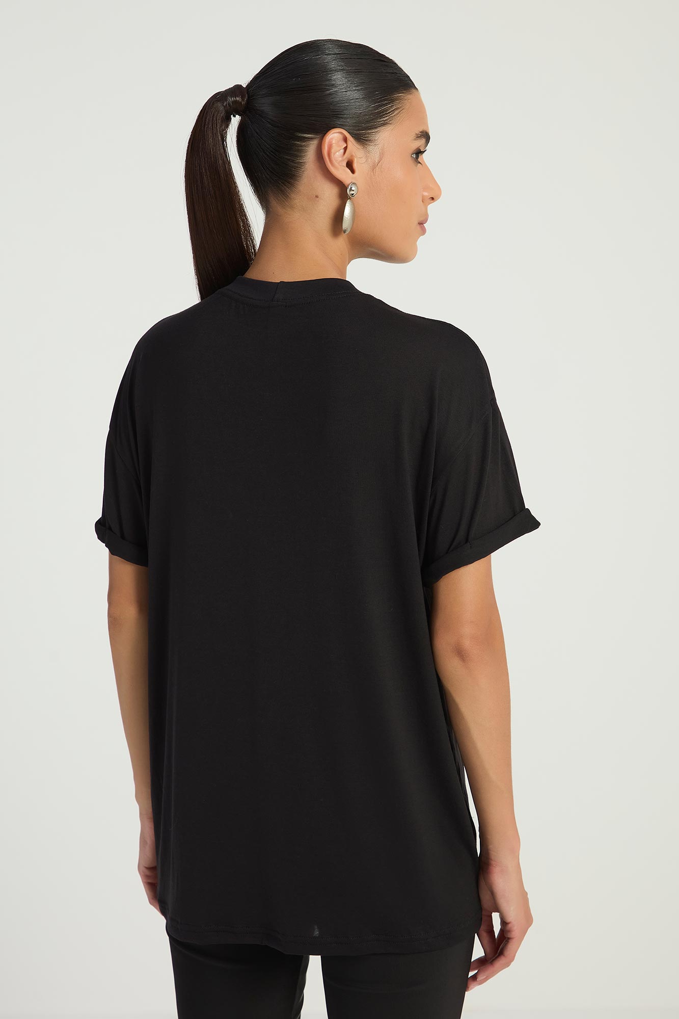 T-SHIRT COM BORDADO E SILK MY HOME - PRETO G - PRETO - 295632