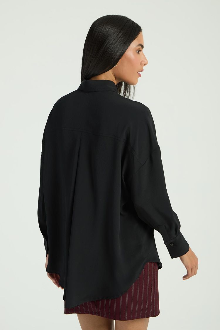 CAMISA OVERSIZED - PRETO G - PRETO - 296711