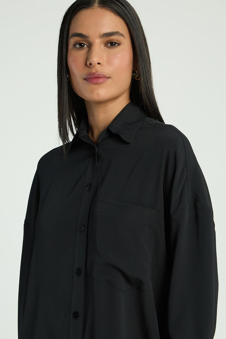 CAMISA OVERSIZED - PRETO G - PRETO - 296712