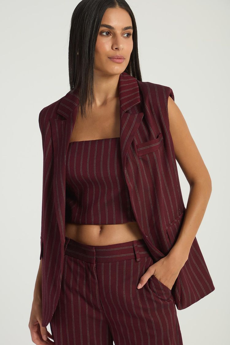 TOP LISTRADO TOMARA QUE CAIA - VERMELHO FORTE M - VERMELHO FORTE - 297155