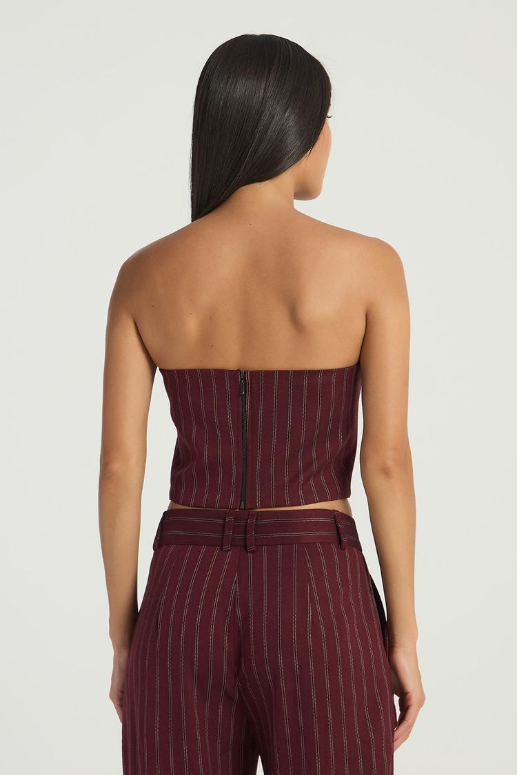 TOP LISTRADO TOMARA QUE CAIA - VERMELHO FORTE M - VERMELHO FORTE - 297156