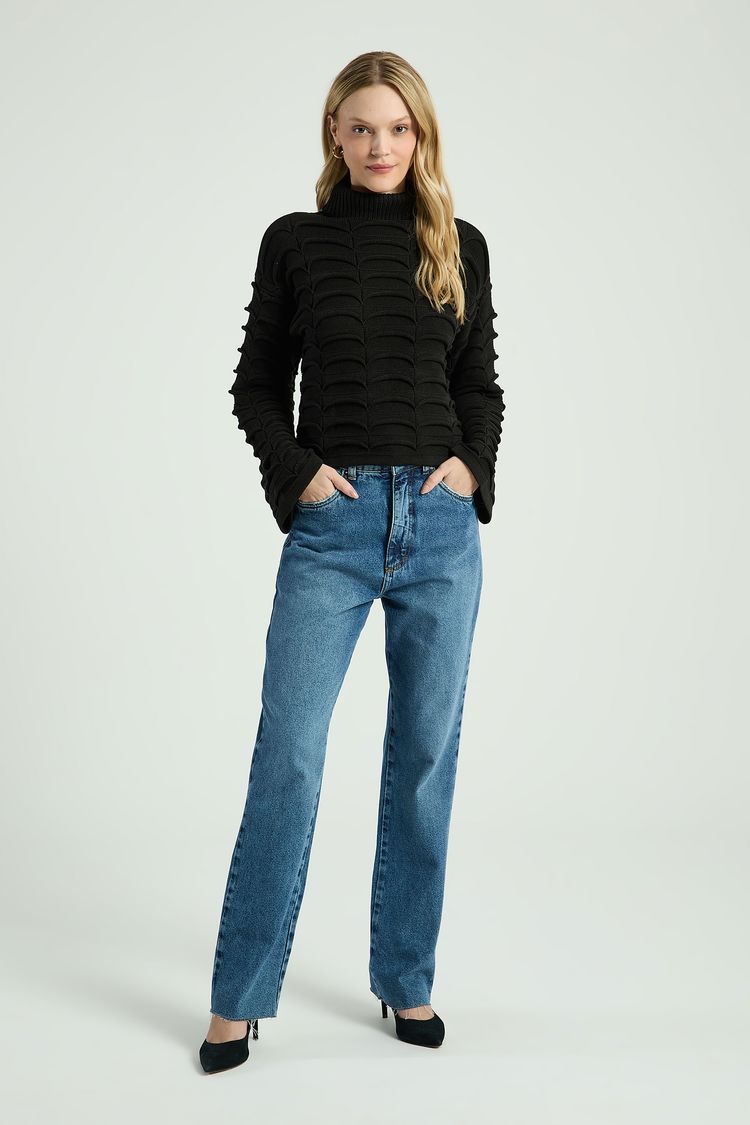 CALÇA JEANS RETA-JEANS ESCURO 44 - JEANS ESCURO - 299950