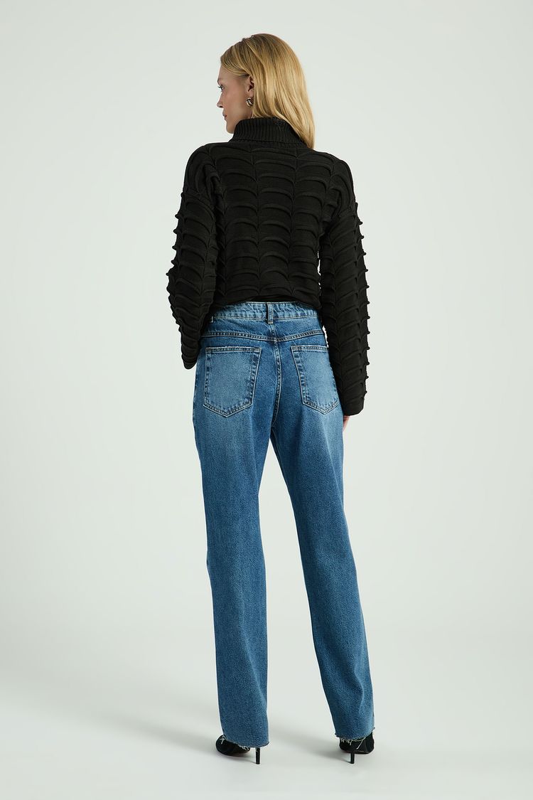 CALÇA JEANS RETA-JEANS ESCURO 44 - JEANS ESCURO - 299956