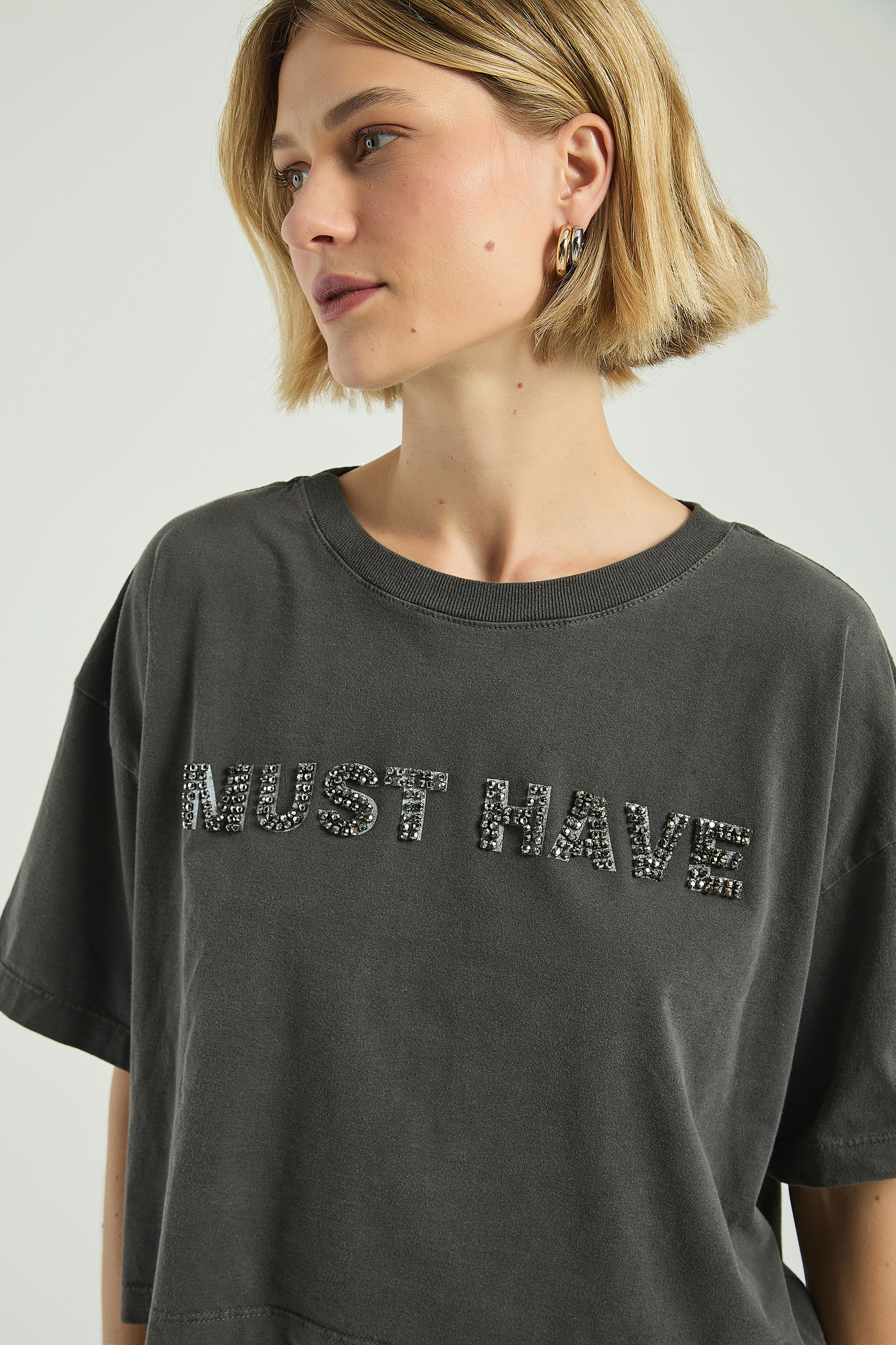 T-SHIRT SILK MUST HAVE BORDADA-PRETO M - PRETO - 302702