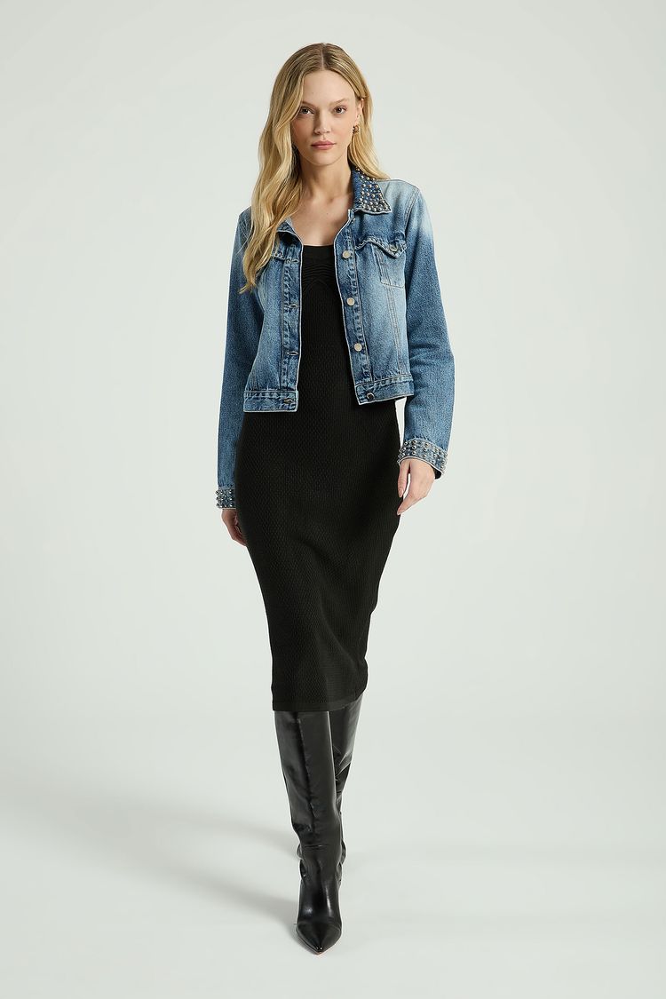 JAQUETA JEANS BORDADA - JEANS P - JEANS - 302776