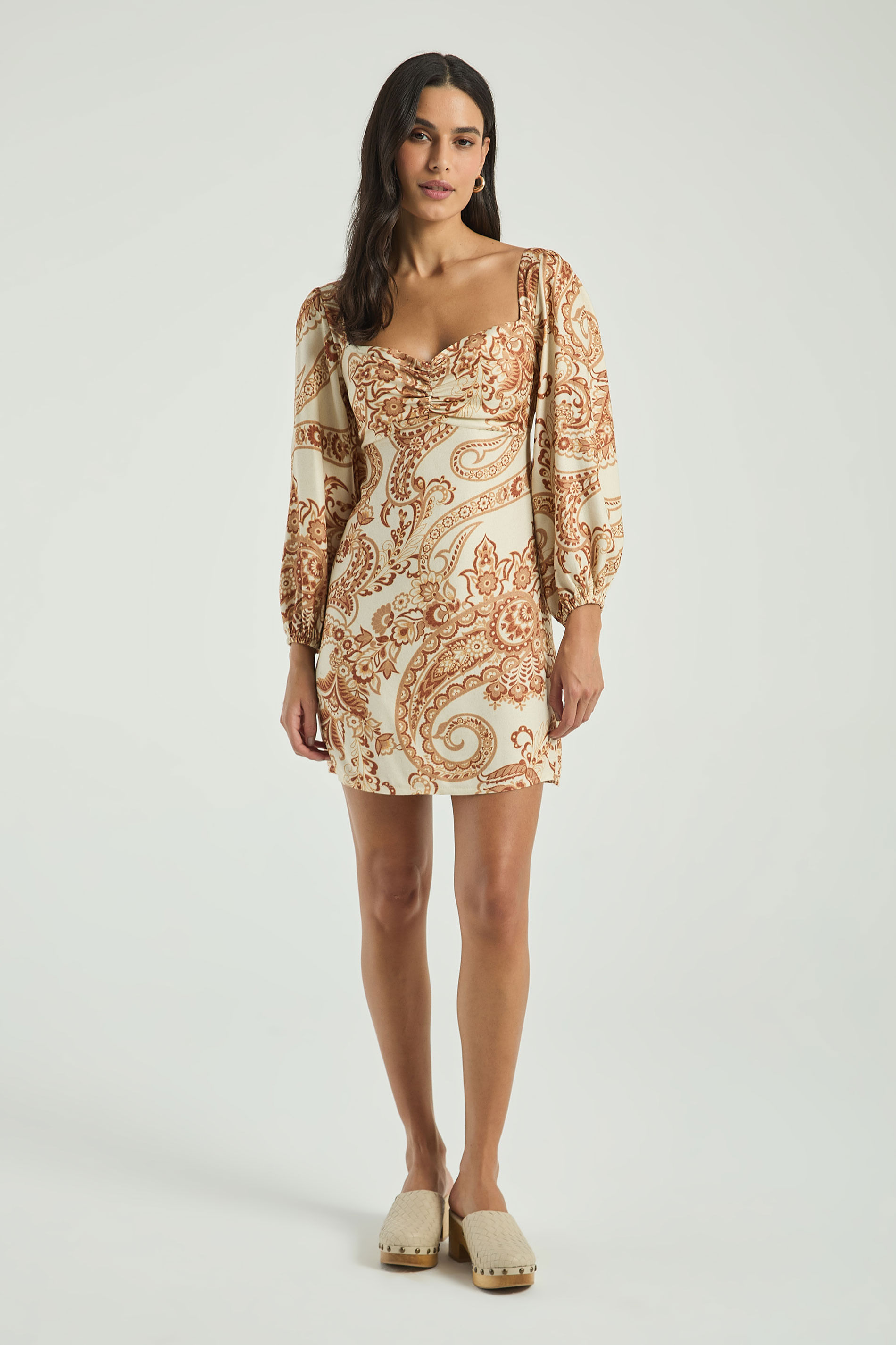VESTIDO CURTO ESTAMPADO-EST CASHMERE SOBRE TOM PP - EST CASHMERE SOBRE TOM - 303143