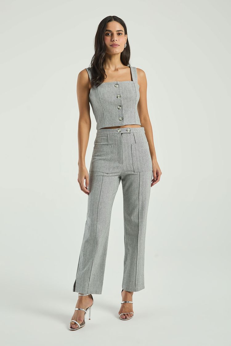 CALÇA BOLSO FRENTE-CINZA M - CINZA - 304378