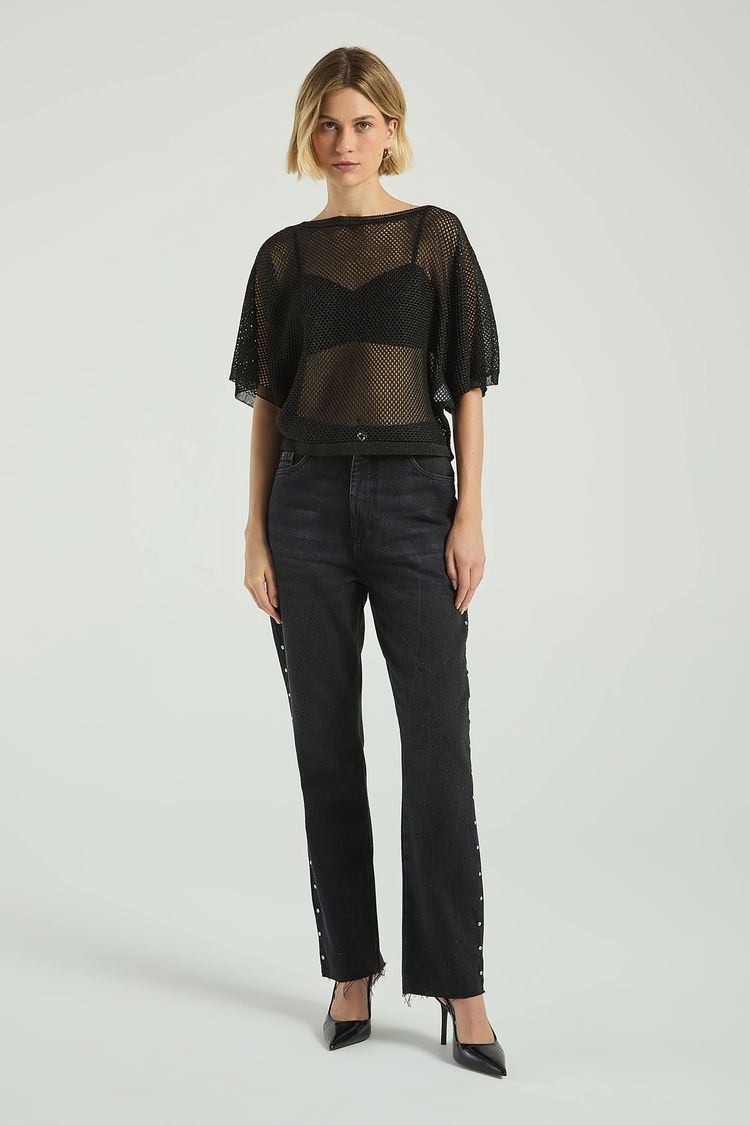 CALÇA BLACK JEANS BORDADA-BLACK JEANS 34 - BLACK JEANS - 304935