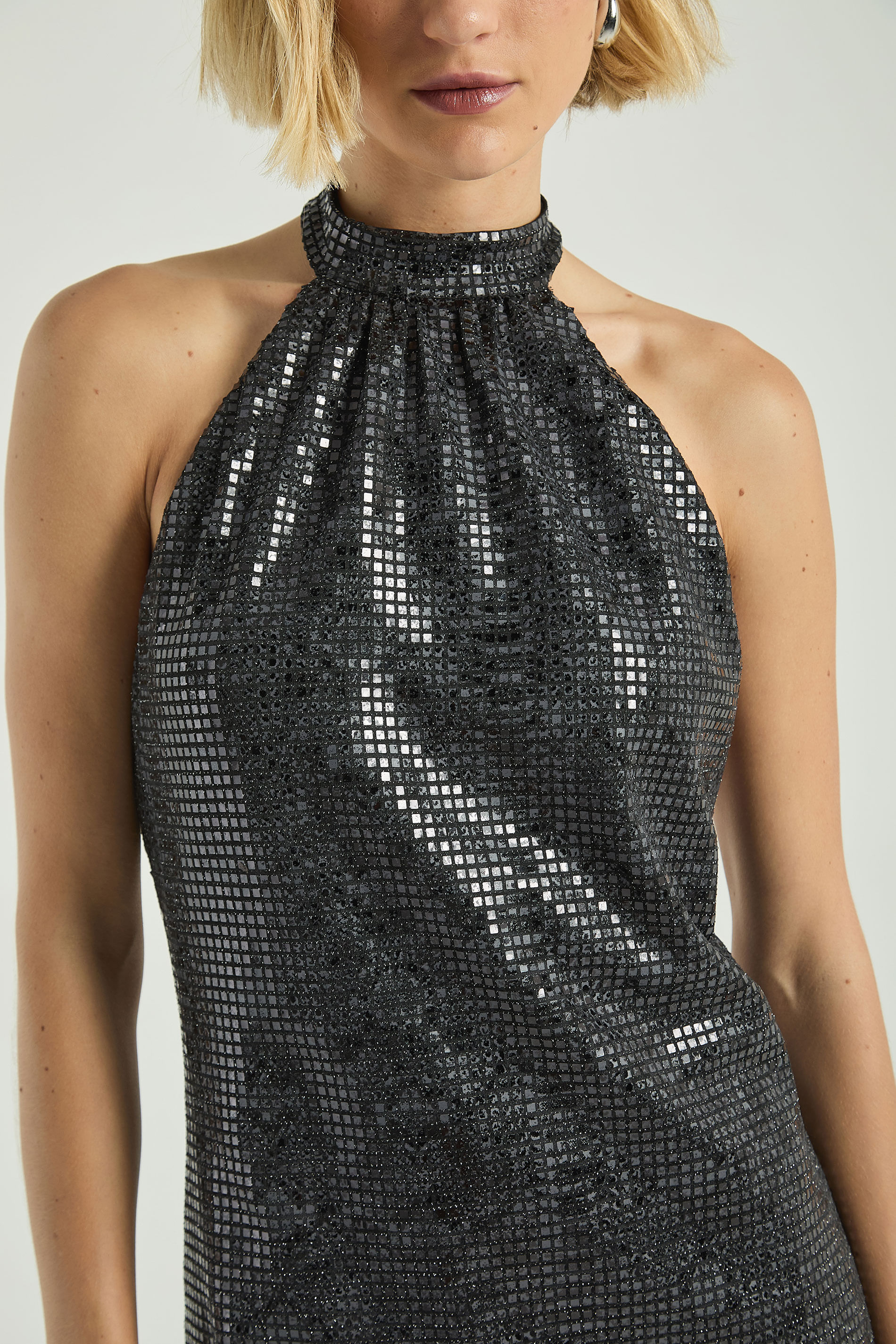 VESTIDO FRENTE ÚNICA DEGAGÊ-PRETO P - PRETO - 305354