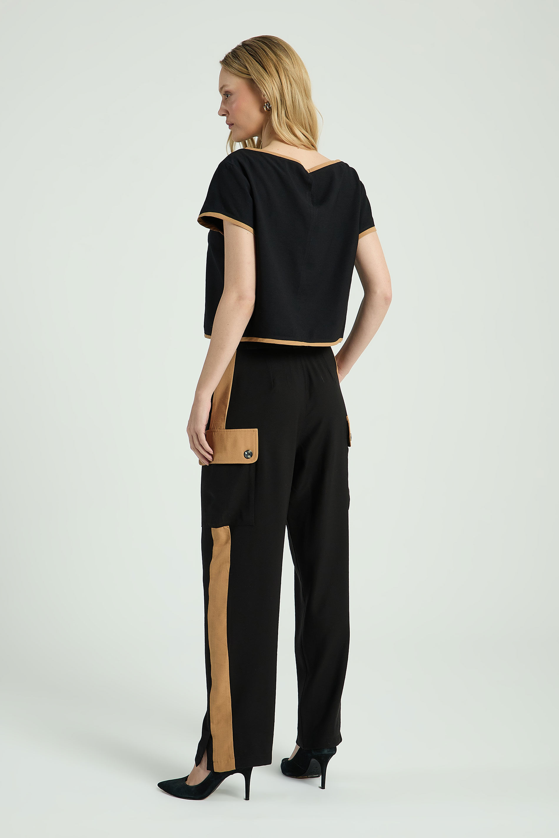 CALÇA MIX CORES-PRETO / BEGE ESCURO P - PRETO / BEGE ESCURO - 306687
