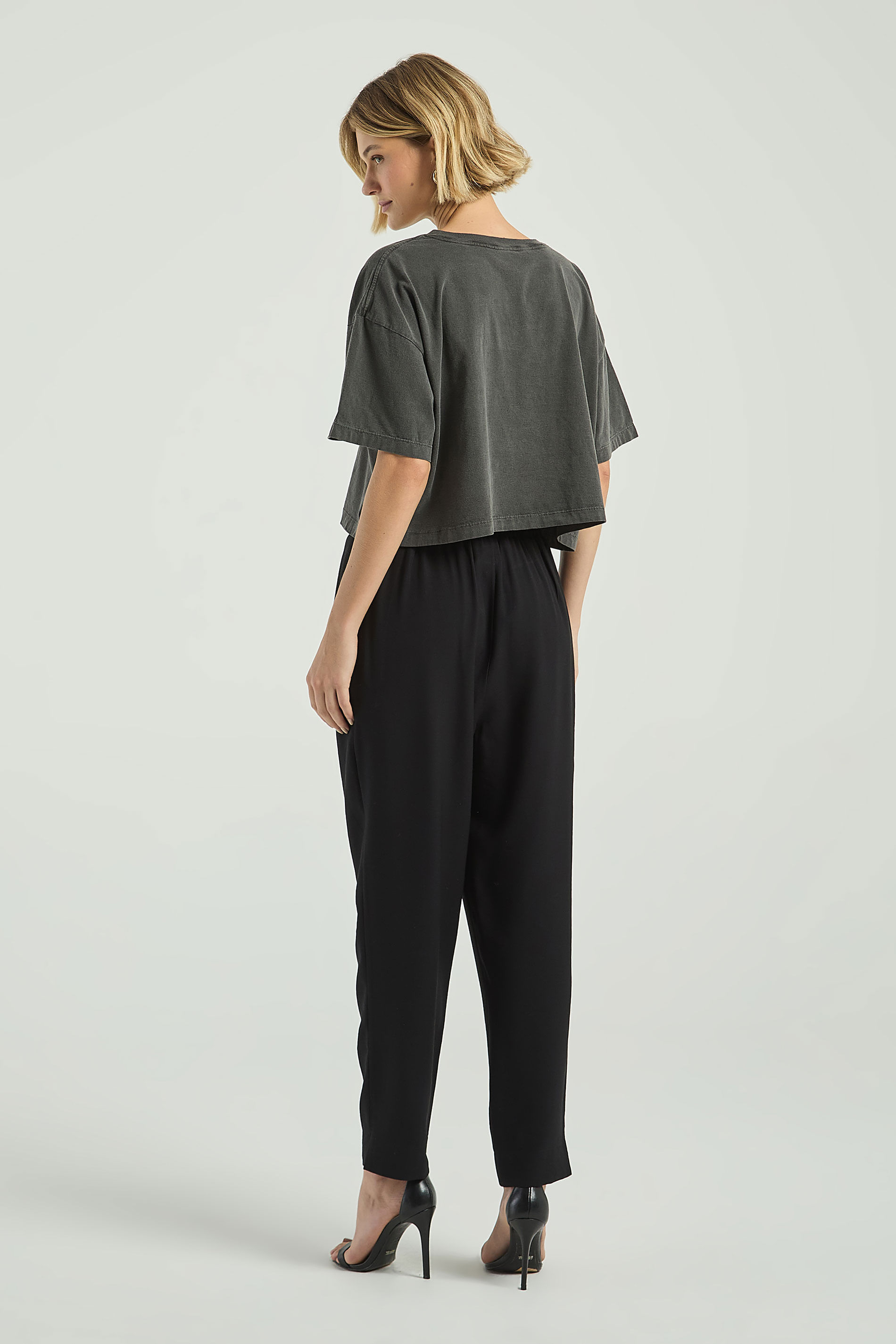 CALÇA CIGARRETE BÁSICA-PRETO P - PRETO - 307399