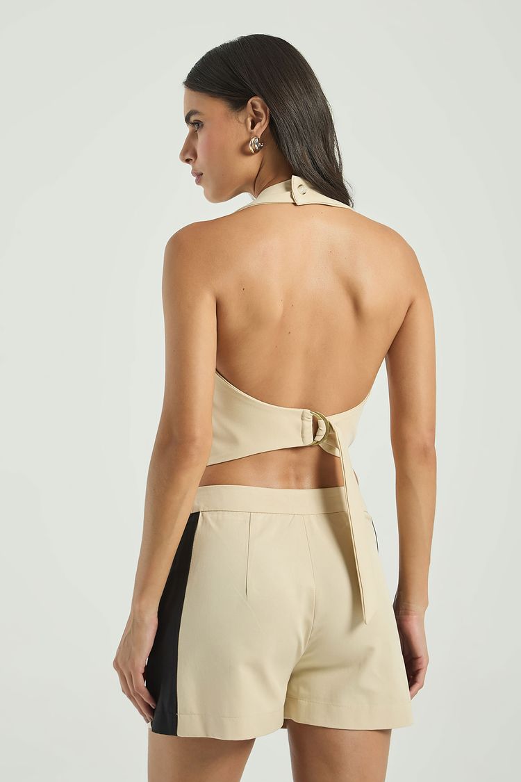 COLETE FRENTE ÚNICA FIVELA-AVEIA GG - AVEIA - 307964