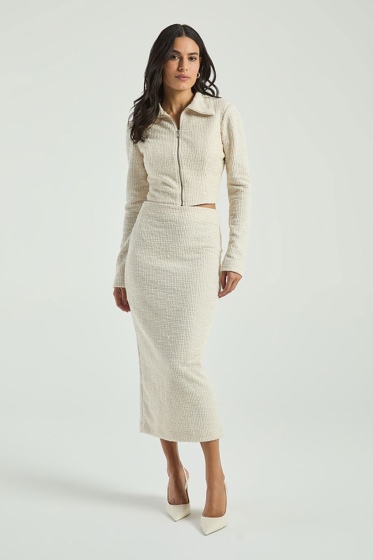 SAIA MIDI MALHA TWEED-AVEIA G - AVEIA - 308148