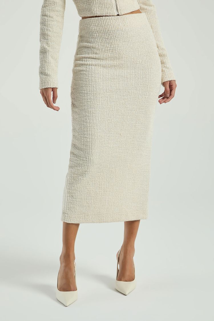 SAIA MIDI MALHA TWEED-AVEIA G - AVEIA - 308156