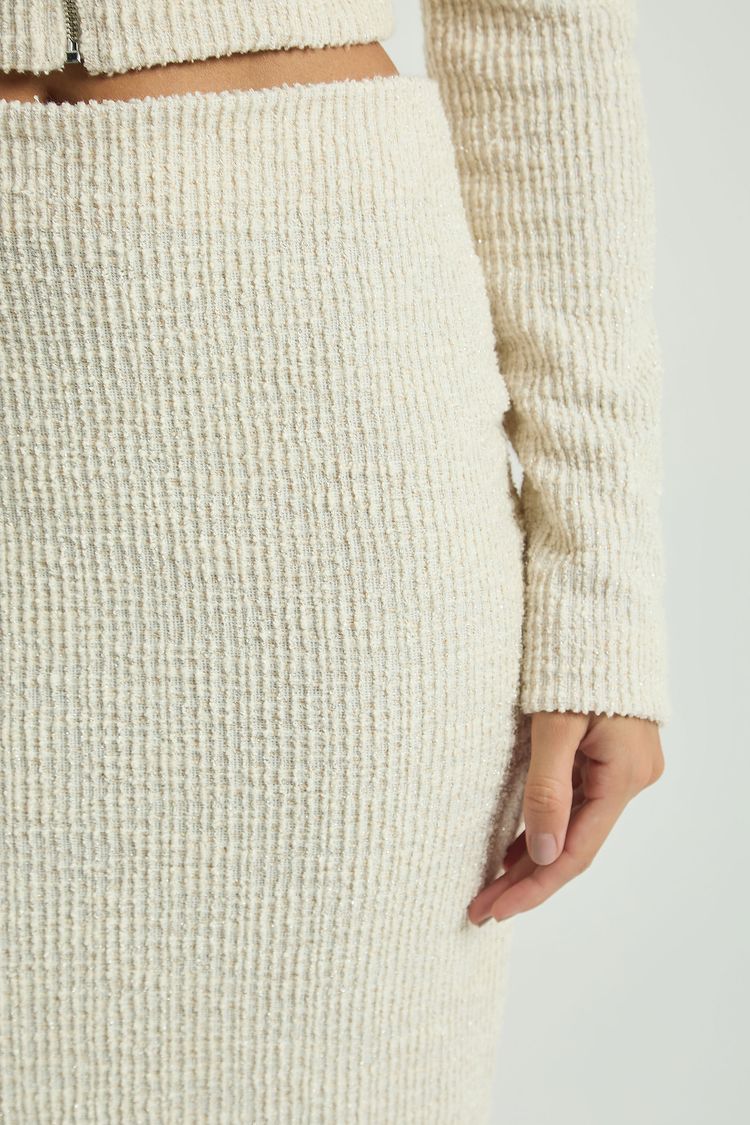 SAIA MIDI MALHA TWEED-AVEIA G - AVEIA - 308160